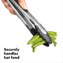 Food Tongs with Locking Handle - Stainless Steel