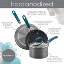 Deep Nonstick Frying Pan - 10.25 Inch - Teal Handle