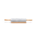 Marble Rolling Pin and Base with Wood Handles