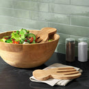 3-Piece Wood Salad Bowl Set with Utensils