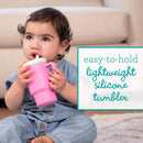 Silicone Sippy Cup with Straw & Handle - Cotton Candy