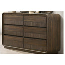 Flair Rounded Edges 1 Piece Dresser, 6 Drawer Storage Bedroom Furniture - Brown