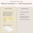 Rolli 9-in-1 Convertible All-Stages Crib with Bassinet & Toddler Bed Kits - Pale Yellow