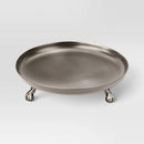 12.375" Metal Footed Serving Stand Silver Finish