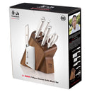 L1 Series 1027129 German Steel Forged 7-Piece Cleaver Knife Block Set - White