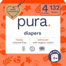 132 CT Sensitive Skin Baby Diapers | Size 4 (18-31 lbs)