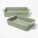 2-Piece Rectangle Baking Dish Set - Sage Green