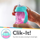 Nuby 3pk Clik-It Handle Cup - Purple/Pink/Aqua - 8oz