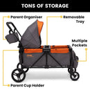All Terrain Stroller Wagon - 2 Seater - Bonfire Orange