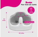 Floor Seat LITE with Cushioned Seat & Safety Strap - Cool Grey