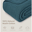 Muslin Blanket - Twin 90” x 66” - Neptune Blue