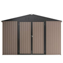 10' X 10' Metal Storage Shed For Ourdoor, Steel Yard Shed With Design Of Lockable Doors