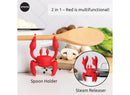 Red The Crab Spoon Holder and Steam Releaser: Silicone