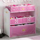 Princess Crown 6 Bin Storage Organizer - White/Pink