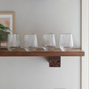 Stemless Ribbed Wine Glass Set - Gold