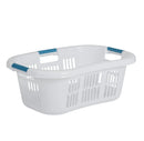 Large Hip-Hugger Portable Plastic Laundry Basket - White