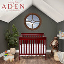 Aden 4-in-1 Convertible Mini Crib In Cherry