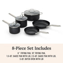 8-Piece Nonstick Cookware Set - Black