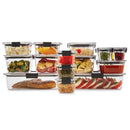 Brilliance 36pc Plastic Food Storage Container Set: Clear, Microwave & Freezer Safe, Dishwasher Safe, Lifetime Warranty