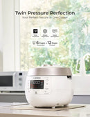 6-Cup Twin Pressure Rice Cooker and Warmer - White