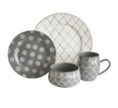 16-Piece Stoneware Morocco Dinnerware Set - Gray