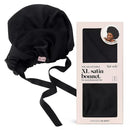 Satin Sleep Hair Bonnet - Black