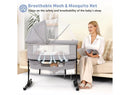 Foldable Portable Baby Bassinet - Grey