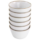 6pc Arthur Stoneware Bowl Set with Rim Matte White/Gold - Elama