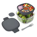 Glass Salad Container - Dark Gray