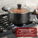 Simply Cook 8.5qt Nonstick Wide Stock Pot with Lid - Black