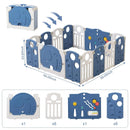 Baby Playpen, Adjustable Shape,14 Panels - Blue