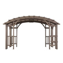 SummerCove 10 ft. x 14 ft. Light Gray Cedar Frame Arched Pergola with Shelves