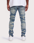 THE LEVERAGE Patrick Slim Vintage Wash Jeans