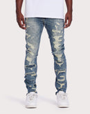 THE LEVERAGE Patrick Slim Vintage Wash Jeans