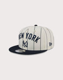 New Era MLB New York Yankees 9FIFTY Pinstripe Snapback Hat-White/Navy