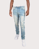Grindhouse Slim Fit Taper Vintage Distressed Denim Jeans