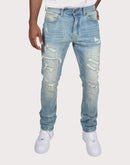 Grindhouse Slim Fit Taper Vintage Distressed Denim Jeans