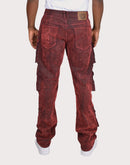 Grindhouse Straight Fit Flocked Denim Jeans