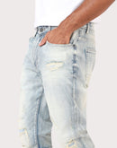 Grindhouse Slim Fit Taper Distressed Vintage Denim Jeans