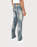 Grindhouse Slim Fit Taper Vintage Baking Effect Distressed Denim Jeans