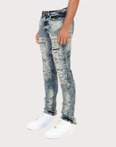 Grindhouse Slim Fit Taper Vintage Baking Effect Distressed Denim Jeans