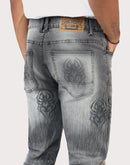 Grindhouse Straight Fit Spider Rhinestone Denim Jeans