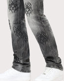 Grindhouse Straight Fit Spider Rhinestone Denim Jeans