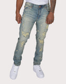 Grindhouse Vintage Ripped With Bleach Denim Jeans