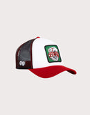 TEXTISS USA Capslab Gamble Trucker Snapback Hat-White/Red
