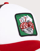 TEXTISS USA Capslab Gamble Trucker Snapback Hat-White/Red