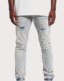 THE LEVERAGE Atlantic Slim Fit Distressed Denim Jeans