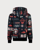 Jordan All Over Printed Fleece Black/Multi Big Boys' Pullover