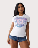 True Religion Crystal White/Pink Tee