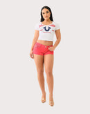 True Religion Crystal Horseshoe V-Neck Tee